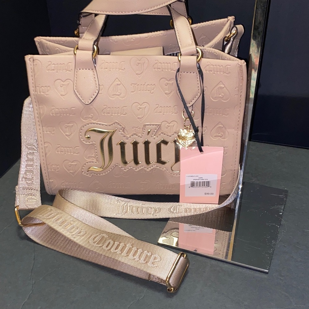 NWT. Juicy Couture Beige Upgrade U Mini Tote - Picture 8 of 15